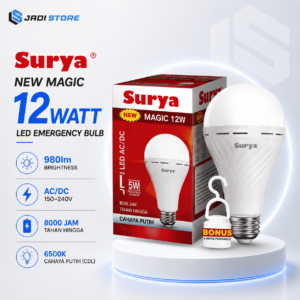 SURYA New Magic Lampu Emergency LED 12 Watt AC/DC Bohlam Cerdas Rechargeable Cahaya Putih 6500K Otomatis Backup Saat Listrik Padam Hemat Listrik dan Tahan Lama Hanya di Jadi Store Lamongan Jawa Timur - Gambar 8