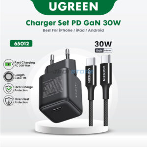 UGREEN 65012 Nexode 30W GaN Fast Charger Set with USB-C Cable 1m - Adaptor Charger Power Delivery PD Quick Charge QC untuk iPhone Samsung Android Laptop Portabel - Solusi Cas Cepat Hemat Ruang Aman dengan Proteksi Suhu dan Arus Berlebih Kualitas Premium - Gambar 6