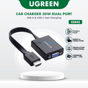 UGREEN 40248 Kabel Converter HDMI to VGA Adapter 1080P - Solusi Hubungkan PC Laptop ke Monitor Proyektor dan Layar TV Lama Kualitas Gambar Tajam Full HD Koneksi Stabil Material Tahan Lama Praktis Digunakan Tanpa Driver - Gambar 6
