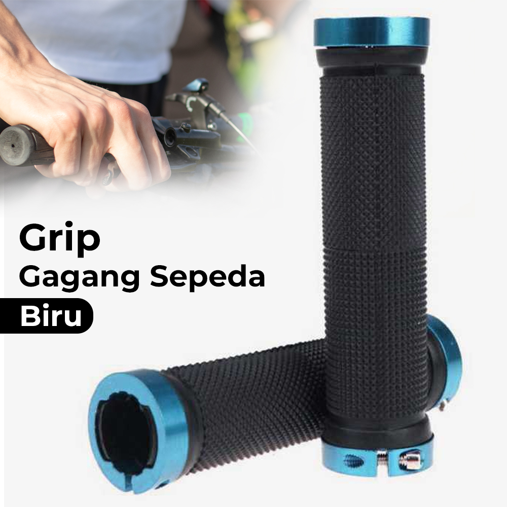 TaffSPORT Grip Gagang Sepeda CL8455 Grip 2PCS Handlebar Universal Anti Slip Stir Sepeda MTB Gunung Bicycle Karet Aluminium Ergonomis 13cm Tutup Setang End Plug untuk Sepeda Gunung Balap - Gambar 3