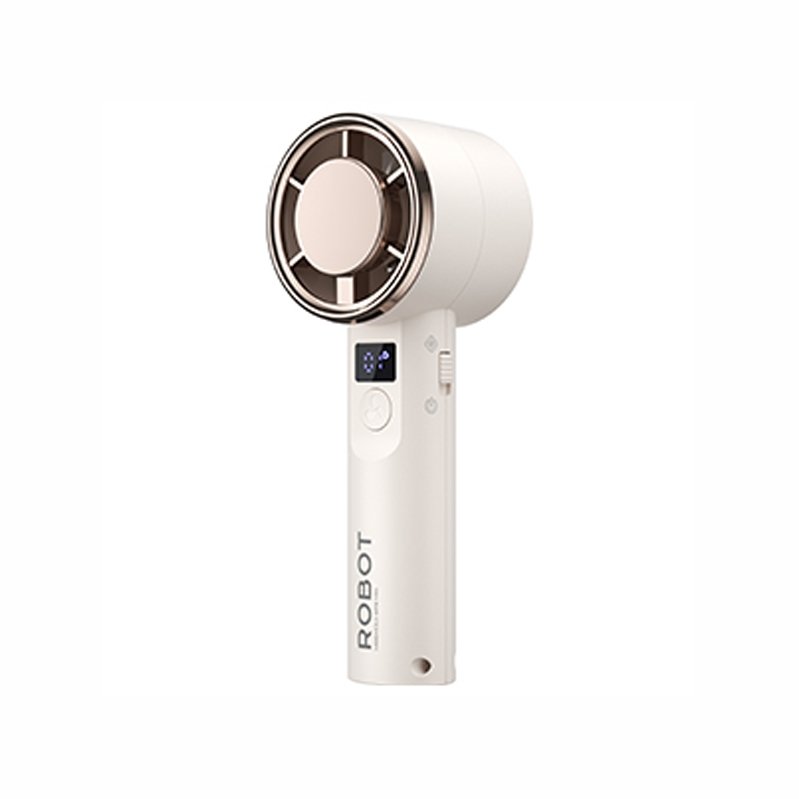 ROBOT RT-HF02 Kipas Angin Beige Portable Mini High Speed 9000RPM Baterai 2000mAh 199 Level Kecepatan Layar LED Digital USB Type-C Kipas Angin Rechargeable Ringkas untuk Traveling Kantor Konser dan Aktivitas Sehari-hari - Gambar 5