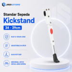 TaffSPORT Standar Sepeda Samping Putih Adjustable Bike Kickstand 34-39cm - Z50 Jagang Sepeda MTB Standar Samping Sepeda Gunung Standar Parkir Sepeda Lipat Roadbike Universal Adjustable Kickstand 34.5-40cm Penyangga Sepeda Kuat Anti Slip Tahan Lama