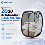 GENERATION ZQ30 Keranjang Baju Kotor Jaring Lipat 30cm - Laundry Bag Tempat Pakaian Kotor Lipat Serbaguna Desain Polos Minimalis Solusi Rapikan Ruangan Kamar Mandi Dan Kamar Tidur Hemat Tempat Material Jaring Kuat Sirkulasi Udara Optimal