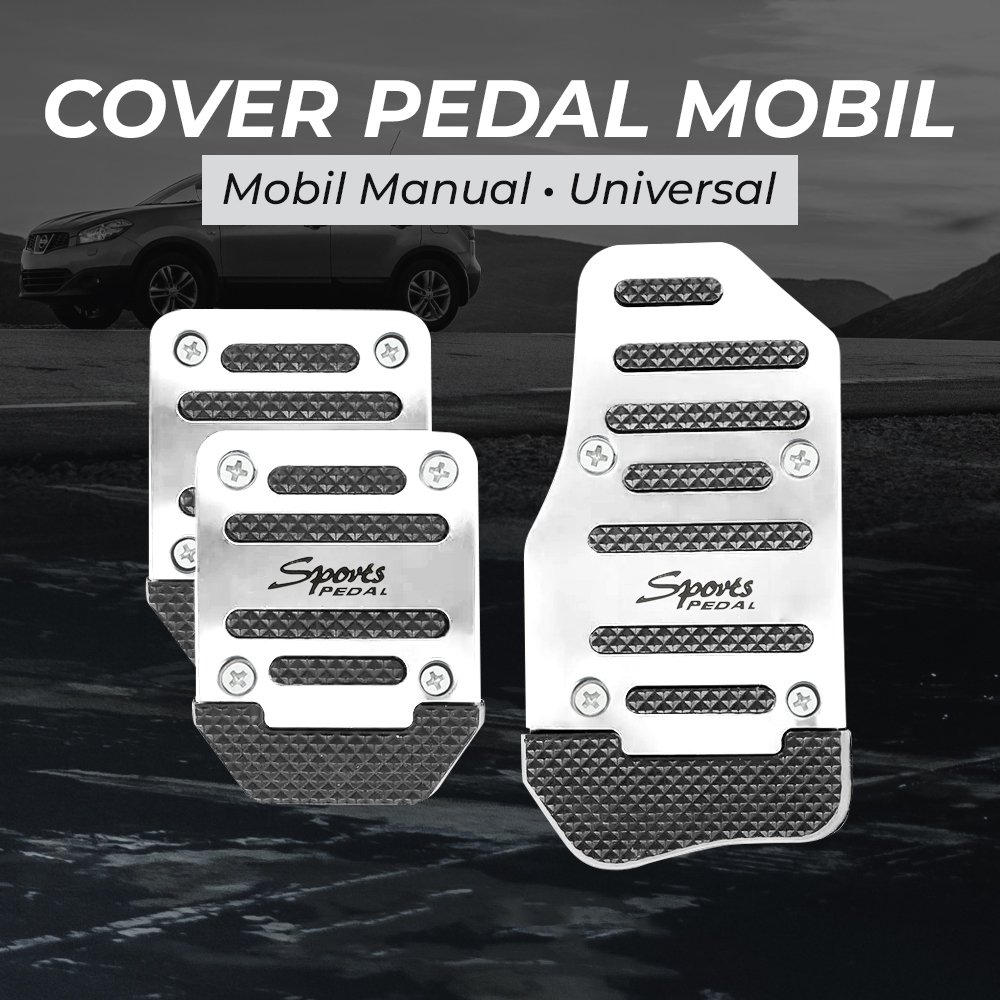 OTOHEROES Cover Pedal Mobil Manual Aluminium Alloy Gas Rem Kopling Universal XB-373 Silver Anti Slip Set Baut untuk Pedal Avanza Ayla L300 Kendaraan Manual Pengganti Pedal Lama Rusak Nyaman Digunakan - Gambar 5