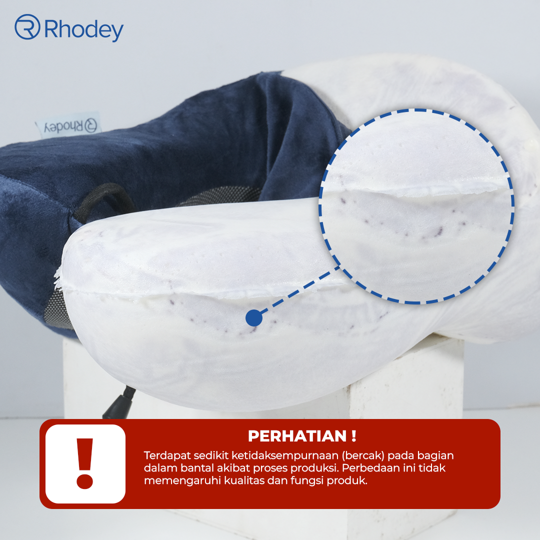 Rhodey Travel-O Bantal Leher Travel Memory Foam U-Shape Neck Pillow SR43 Beludru Lembut Adjustable Penyangga Leher Portable untuk Tidur Traveling Mobil Pesawat Kereta Perjalanan Jauh Istirahat - Gambar 7