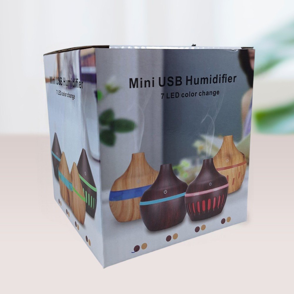 TAFFWARE HUMI Air Humidifier Ultrasonic Aroma Diffuser 300ml KJR-J003 Pelembab Udara Aromatherapy Mist Maker Essential Oil USB Portable Lampu Tidur LED RGB untuk Kamar Rumah Kantor Meja Kerja Ruangan AC - Gambar 12