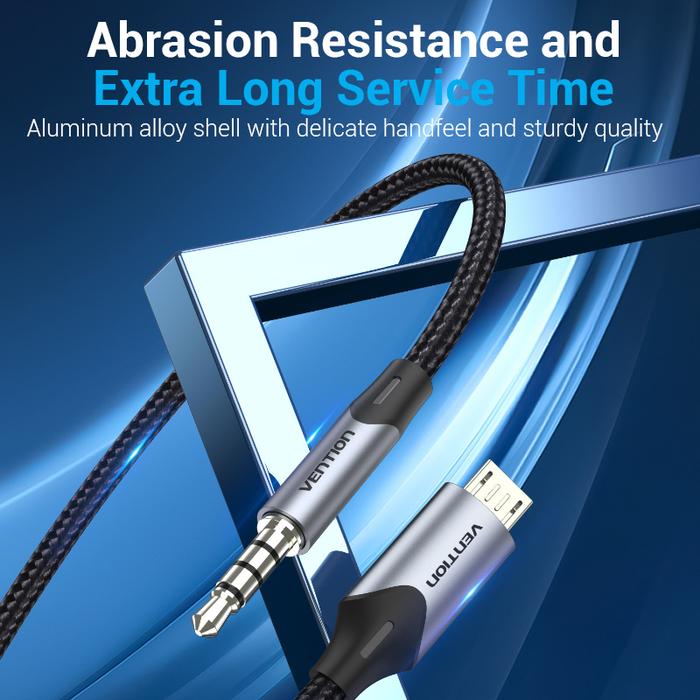 Vention BDG Kabel Micro USB Male to AUX 3.5mm TRRS Male 1.5 Meter Kabel Audio Soundcard Converter Micro USB ke Jack Audio Stereo untuk Speaker Mobil Headset Amplifier Sound System Kualitas Premium Suara Jernih Stabil Original - Gambar 7
