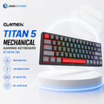 GAMEN Titan 5 Red Switch Black Mechanical Gaming Keyboard Blue Switch 87 Keys TKL - Keyboard Mekanik Putih LED Backlight PC Laptop Game - Aksesoris Komputer Kerja Kantor Gaming Setup Minimalis Estetik Kuat Awet 50 Juta Klik Original Resmi Garansi Gamen Indonesia