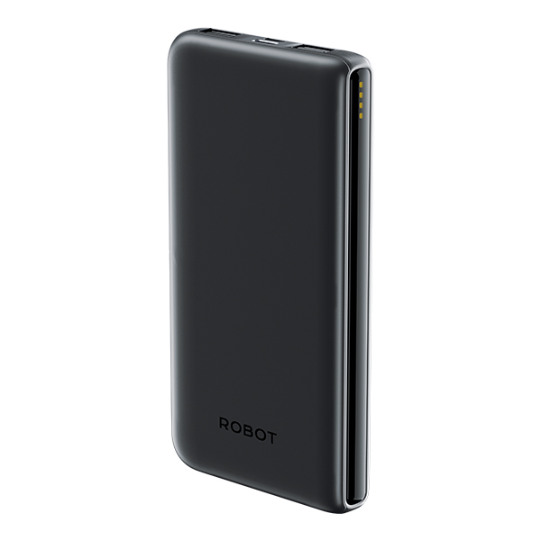 ROBOT RT180S Power Bank 10000mAh Slim Dual Input Type C Micro USB Triple Output 2 USB A USB C Fast Charging 12W Portable Charger Powerbank Original untuk Android iPhone Garansi Resmi Warna Hitam - Gambar 5