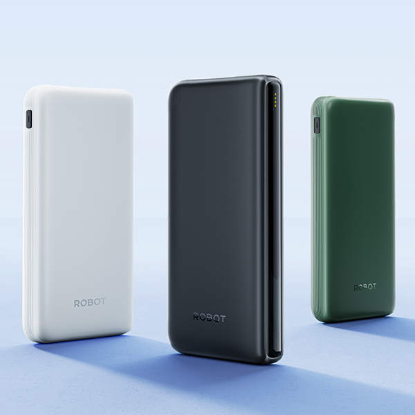 ROBOT RT180S Power Bank 10000mAh Slim Dual Input Type C Micro USB Triple Output 2 USB A USB C Fast Charging 12W Portable Charger Powerbank Original untuk Android iPhone Garansi Resmi Warna Hitam - Gambar 4