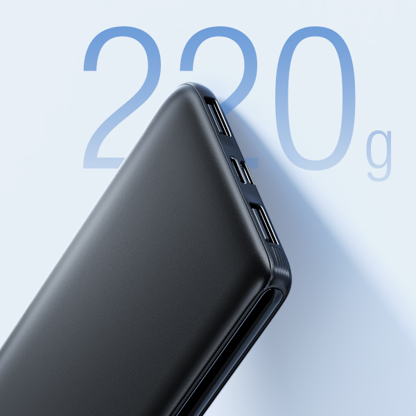 ROBOT RT180S Power Bank 10000mAh Slim Dual Input Type C Micro USB Triple Output 2 USB A USB C Fast Charging 12W Portable Charger Powerbank Original untuk Android iPhone Garansi Resmi Warna Hitam - Gambar 2