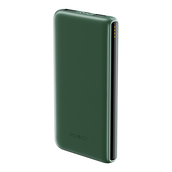 ROBOT RT180S Power Bank 10000mAh Slim Dual Input Type C Micro USB Triple Output 2 USB A USB C Fast Charging 12W Portable Charger Powerbank Original untuk Android iPhone Garansi Resmi Warna Hijau - Gambar 2