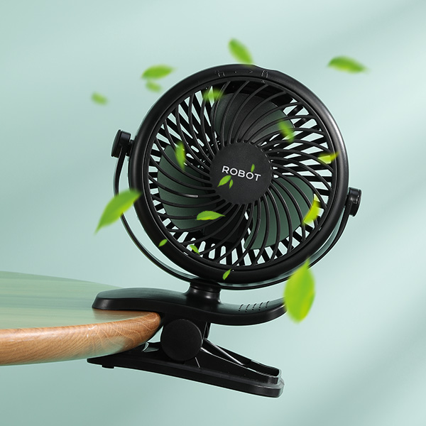 ROBOT Mini Hand Fan RT-BF10C Clip Fan Portable 2000mAh Kipas Angin Meja Mini USB Rechargeable Putar 720° 3 Kecepatan Silent Fan Kipas Jepit Desktop Cooling Fan Bisa Dibersihkan untuk Rumah Kantor Belajar Outdoor Garansi Resmi 1 Tahun - Gambar 4