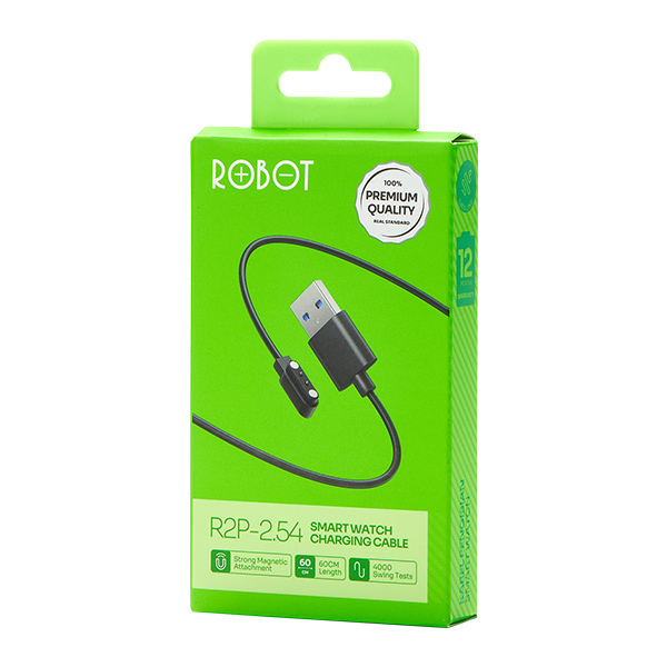 ROBOT Smartwatch Charger Magnetic 2 Pin 2.5mm R2P 2.54 Kabel Charger Jam Tangan Pintar Panjang 60CM Kabel Pengisi Daya Smartwatch Magnetic Charging Cable 2Pin Pengganti Praktis Konektor Magnet 2.5mm Kualitas Stabil - Gambar 3