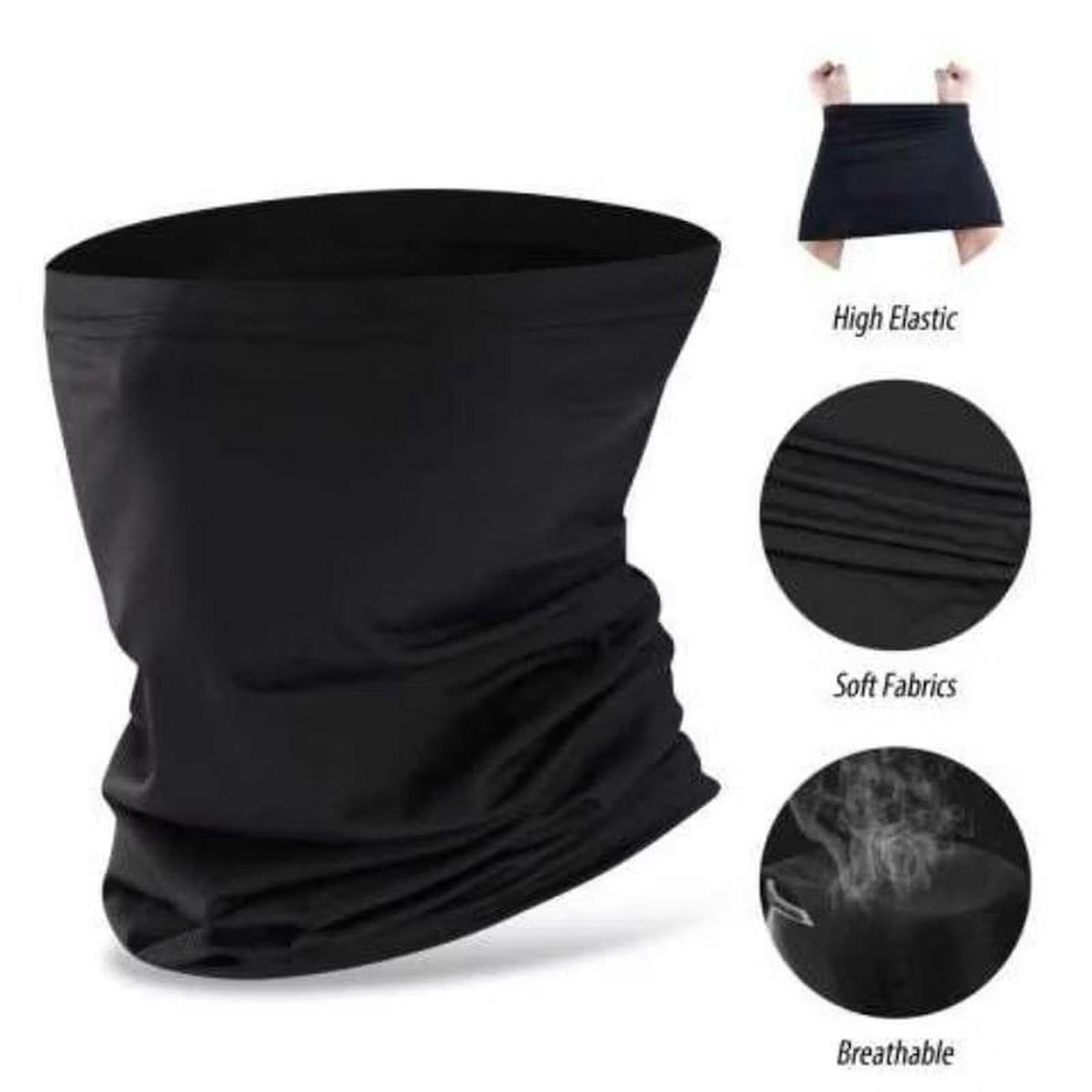 Masker Hitam Polos Motor Face Mask Penutup Wajah Bahan Halus Nyaman All Size Remaja Dewasa Tanpa Jahitan Warna Hitam Polos Masker Berkendara Harian Riding Outdoor Kemasan Plastik Satuan - Gambar 2