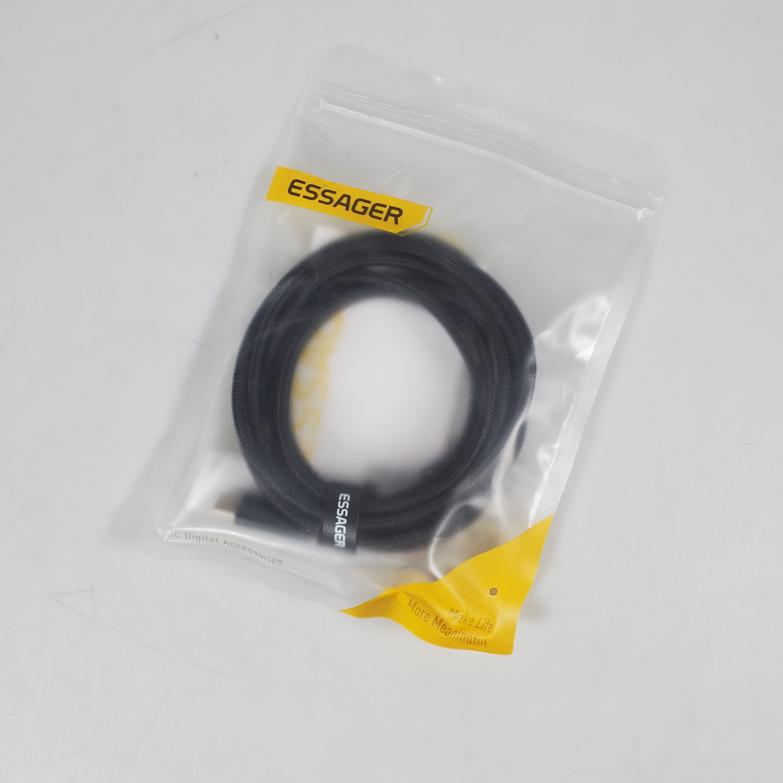 ESSAGER Kabel Data USB Type C to Type C Fast Charging 100W 5A Braided Nylon LED Digital Display ES-X28 Power Delivery PD E-Marker Transfer Data 480Mbps Kabel Charger USB C untuk Laptop Tablet Smartphone Perangkat USB Type C Original 2 Meter Black - Gambar 8