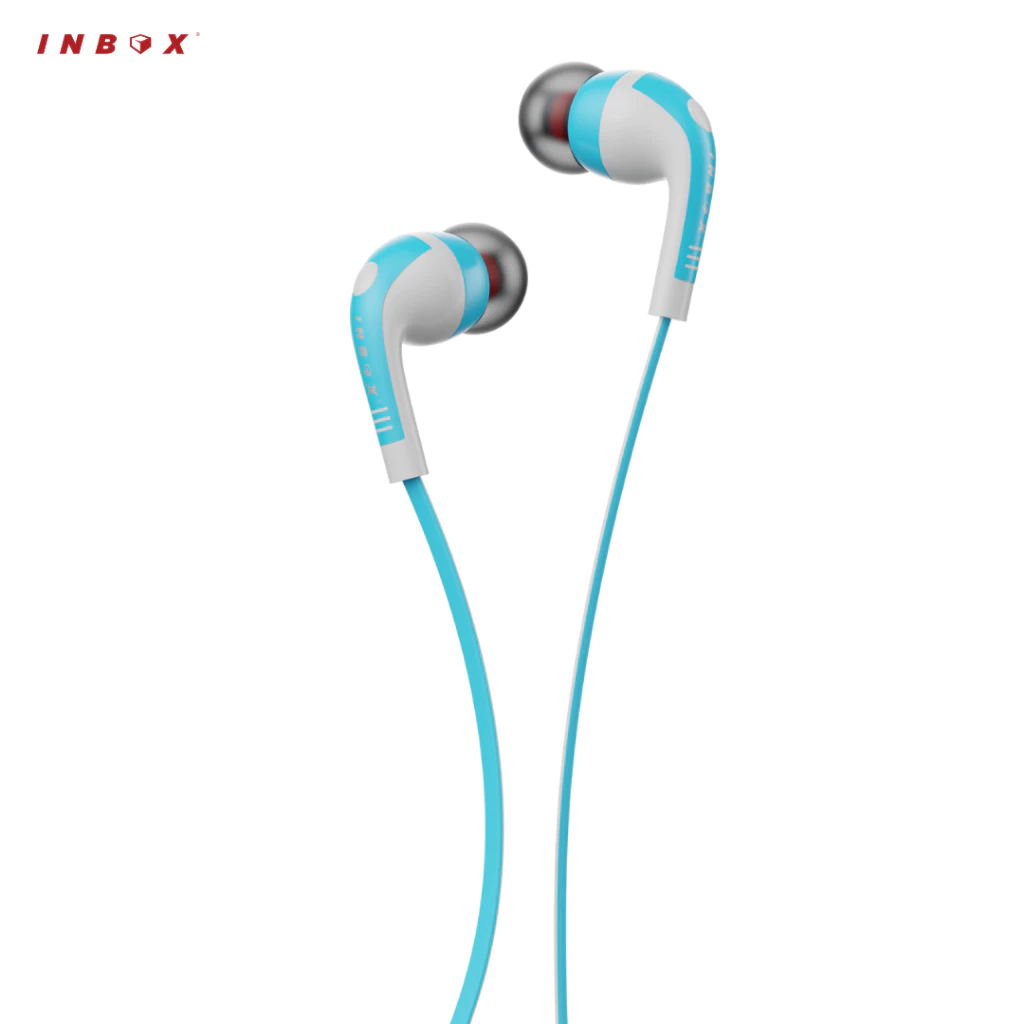 Inbox IK-01 Earphone Wired 3.5mm HD Stereo Super Bass Headset dengan Mikrofon Handsfree Noise Reducing TPE Cable Universal AUX untuk Musik Gaming Panggilan Telepon Warna Biru - Gambar 2