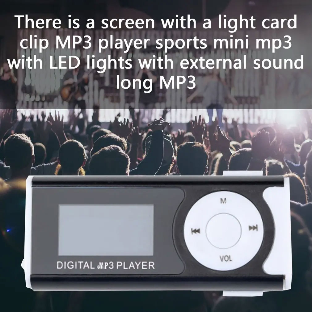 Pemutar Musik Portable MP3 Player 16GB SD Card LCD with Flashlight GC8945 Mini Music Player TF Card AUX 3.5mm Layar LCD Lampu LED Klip Portable Mini USB Mendukung SD Card Hingga 16GB Warna Black - Gambar 5