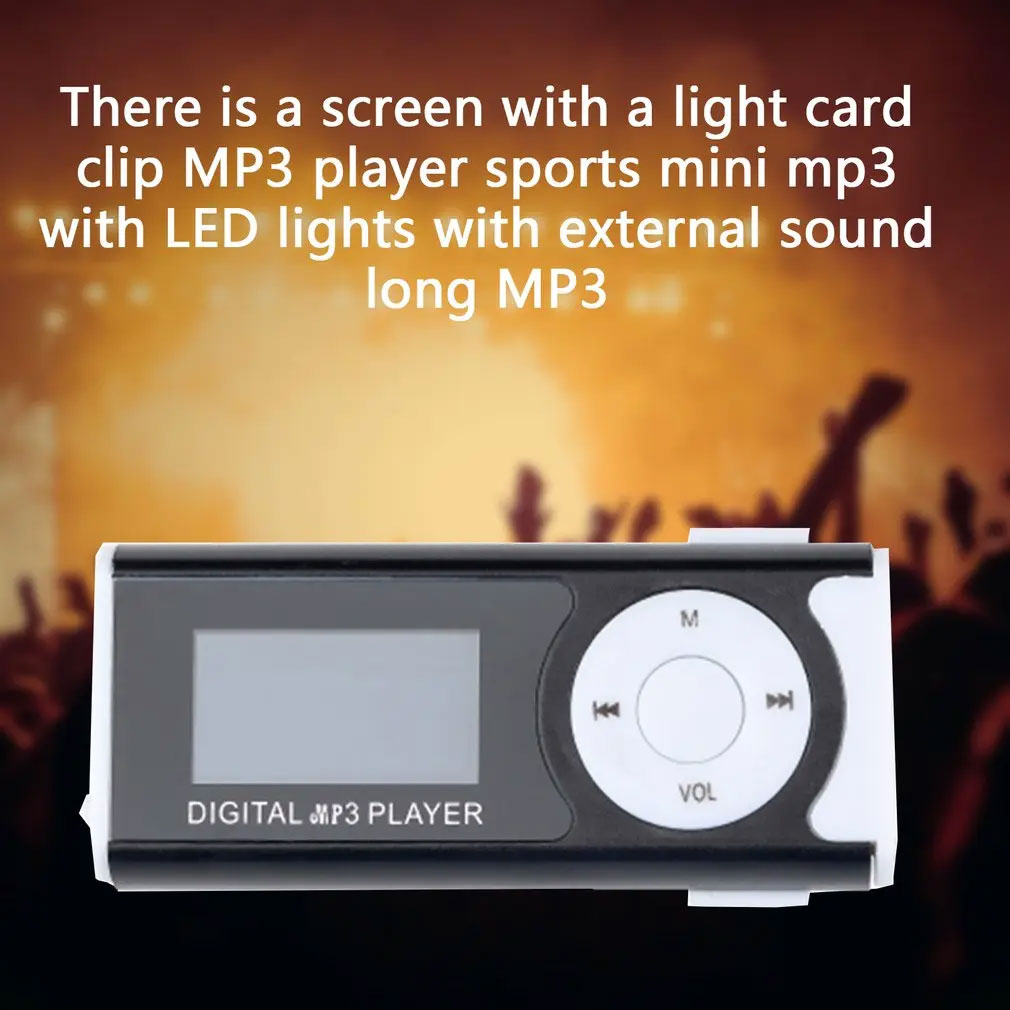 Pemutar Musik Portable MP3 Player 16GB SD Card LCD with Flashlight GC8945 Mini Music Player TF Card AUX 3.5mm Layar LCD Lampu LED Klip Portable Mini USB Mendukung SD Card Hingga 16GB Warna Black - Gambar 6