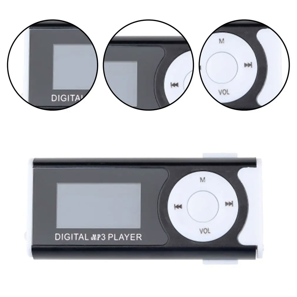 Pemutar Musik Portable MP3 Player 16GB SD Card LCD with Flashlight GC8945 Mini Music Player TF Card AUX 3.5mm Layar LCD Lampu LED Klip Portable Mini USB Mendukung SD Card Hingga 16GB Warna Black - Gambar 7