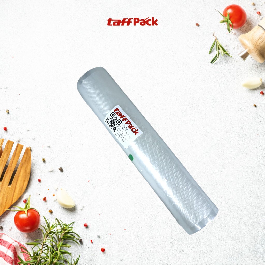 TaffPACK Plastik Vacuum Makanan HK-07 Roll Vacuum Sealer BPA Free Biodegradable 30x5M Kantong Vacuum Food Saver Emboss Dot Universal untuk Mesin Vacuum Sealer Freezer Sous Vide Tebal 190 Micron - Gambar 8