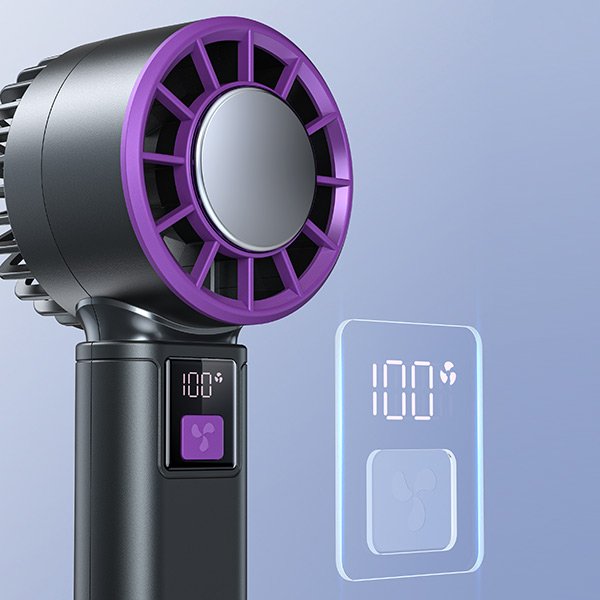 ROBOT RT-HF01 Pro Kipas Mini Portable Handheld Highspeed 2000mAh LED Display 9000RPM 100 Tingkat Kecepatan Angin Rechargeable USB Type C Kipas Pendingin dengan Daya Tahan hingga 4.5 Jam untuk Camping Travelling - Gambar 3