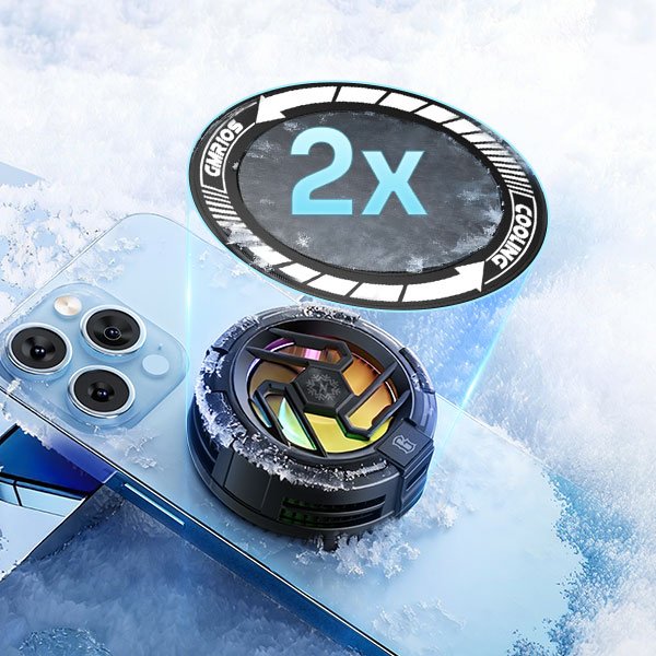 GAMEN GMR10S Fan Cooler HP Pendingin Ponsel Magnetic Heatsink Semiconductor RGB Light 5000RPM Type C Super Large Copper Pendingin Cepat Tanpa Penjepit untuk Gaming Mobile - Gambar 4