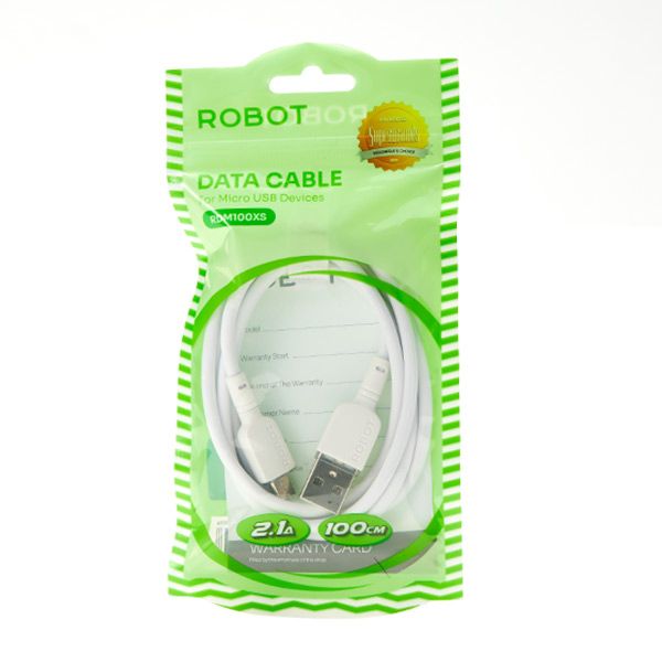 ROBOT RDM100XS Kabel Data Micro USB Fast Charging 2.1A Charger Cable Android USB A to Micro USB Kabel Cas dan Transfer Data 1 Meter PVC Flat Pure Copper Anti Kusut Universal untuk Smartphone Tablet - Gambar 6