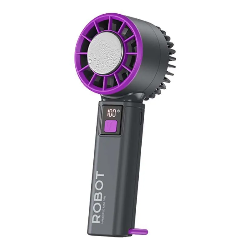 ROBOT RT-HF01 Pro Kipas Mini Portable Handheld Highspeed 2000mAh LED Display 9000RPM 100 Tingkat Kecepatan Angin Rechargeable USB Type C Kipas Pendingin dengan Daya Tahan hingga 4.5 Jam untuk Camping Travelling - Gambar 2