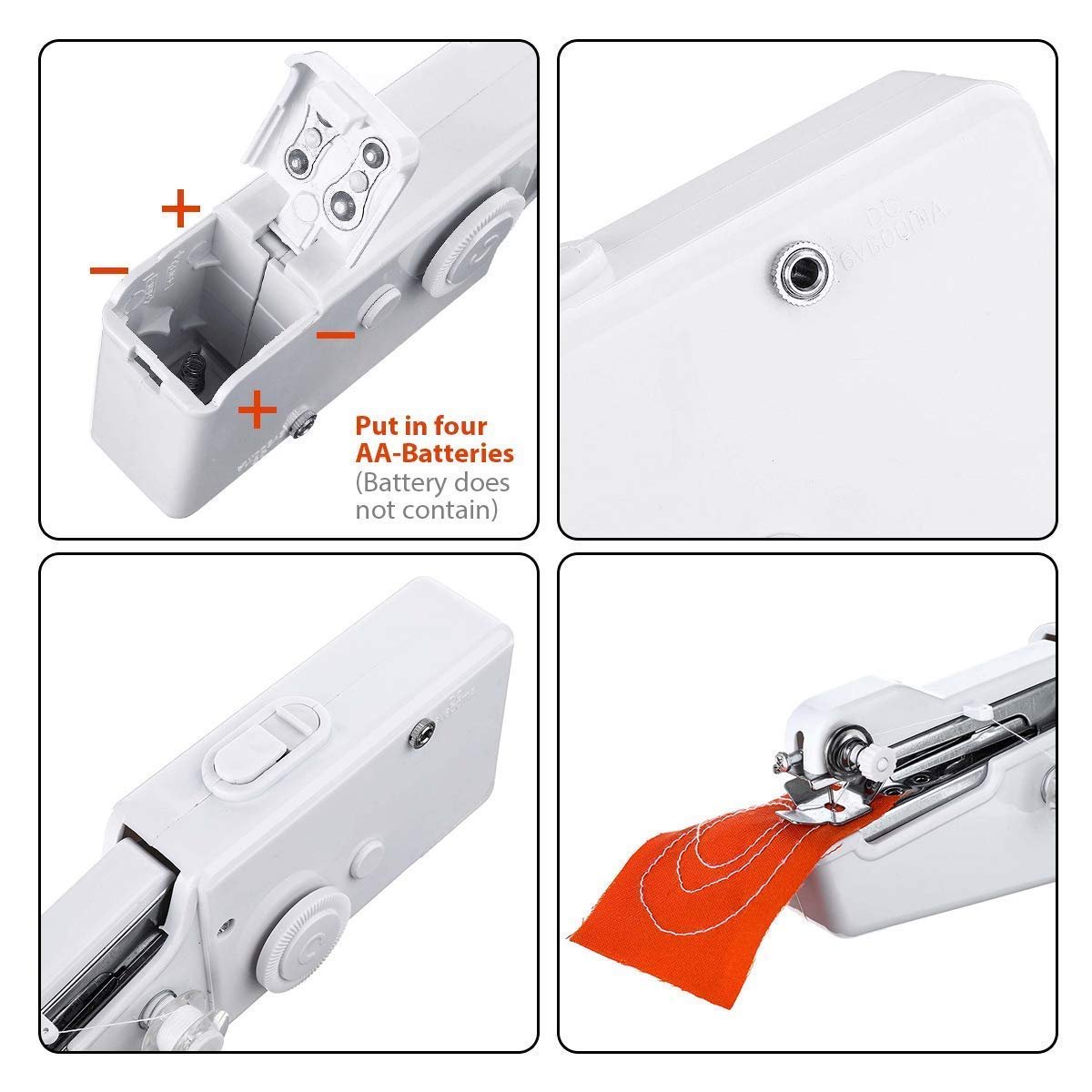 EnName CS-101B Mesin Jahit Mini Handy Stitch Portable Handheld Sewing Machine Jahit Otomatis Baterai 4x AA Tanpa Kabel untuk Perbaikan Pakaian Kain Tipis hingga Sedang Praktis Dibawa Traveling Rumah Kantor dan Jahitan Darurat - Gambar 3