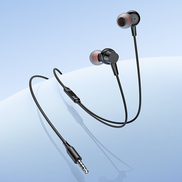 ROBOT RE20E Headset Kabel Semi In-Ear Earphone Wired dengan Driver Dinamis 10mm Super Bass Mikrofon Built-in Tombol Kontrol Volume dan Panggilan Jack 3.5mm Gold-Plated Kabel TPE High Elastic untuk Smartphone Tablet Laptop Komputer Warna Hitam - Gambar 5