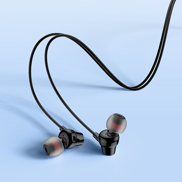 ROBOT RE20E Headset Kabel Semi In-Ear Earphone Wired dengan Driver Dinamis 10mm Super Bass Mikrofon Built-in Tombol Kontrol Volume dan Panggilan Jack 3.5mm Gold-Plated Kabel TPE High Elastic untuk Smartphone Tablet Laptop Komputer Warna Hitam - Gambar 4