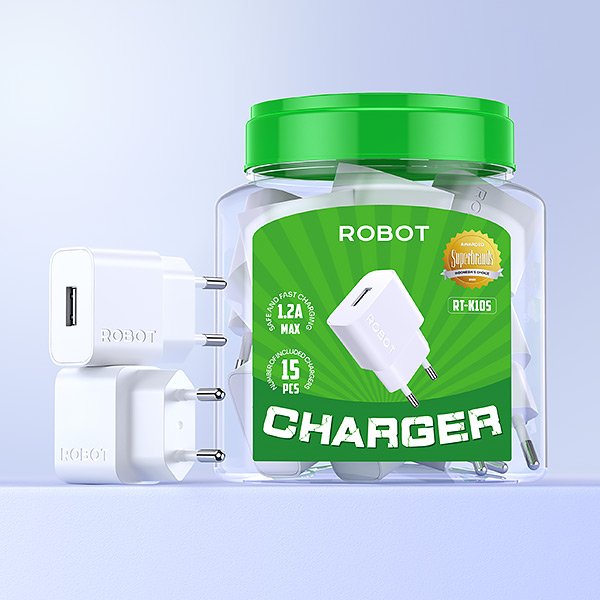 ROBOT RT-K10S Adaptor Charger USB 5V 1.2A Kepala Charger Adapter Portable Single Output USB-A untuk Ponsel dan Tablet Input 100-240V 50-60Hz Multi Proteksi Garansi Resmi 1 Tahun Ringkas dan Mudah Dibawa Warna Putih - Gambar 5