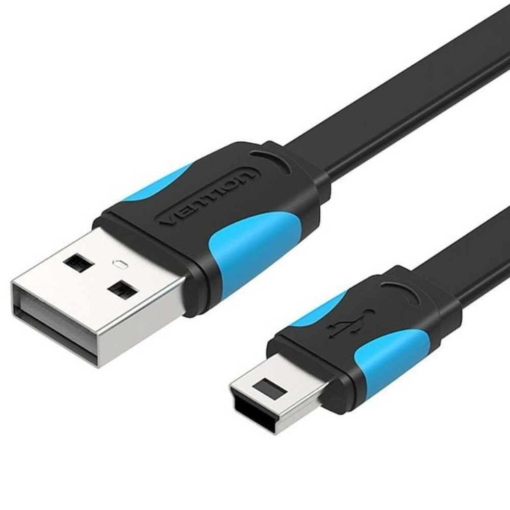 VENTION VAS-A14-B150 Kabel USB 2.0 A Male to Mini USB Type B 5 Pin Male 1.5M Flat Cable Data dan Charging untuk Hardisk Kamera Printer Audio HDD SSD Transfer Data 480Mbps Arus 2A Warna Hitam Garansi Resmi 2 Tahun - Gambar 7