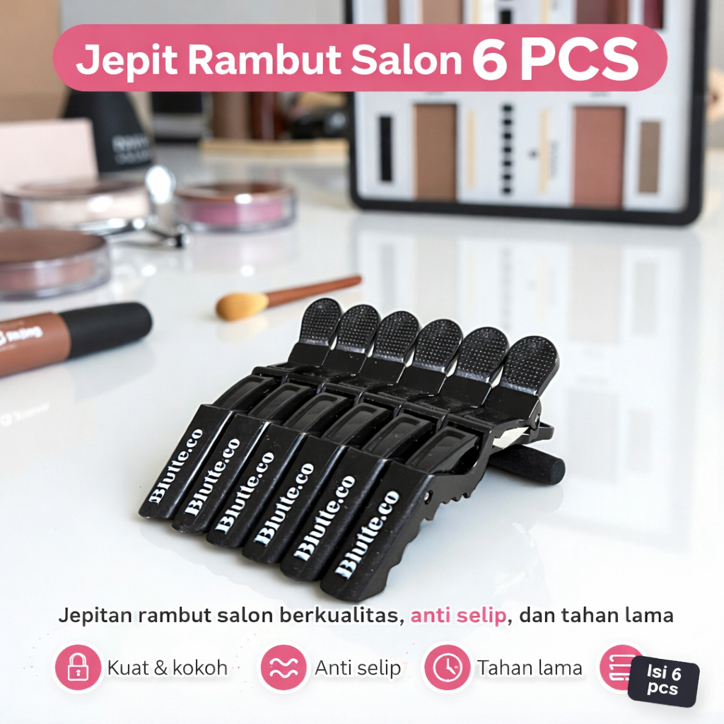 Biutte.co Jepit Rambut Salon Barber Alligator Clip Grip L05 6 PCS Jepitan Rambut Profesional untuk Hairdo dengan Daya Jepit Kuat Desain Bergigi Handle Ergonomis Bahan Plastik Tebal untuk Rambut Tebal dan Tipis - Gambar 9