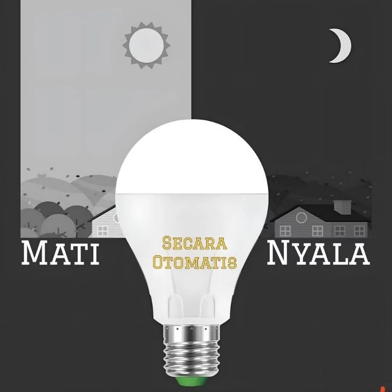 Mitsuyama MS-9809R Lampu LED Radiance 9W Sensor Cahaya UV Ultraviolet Otomatis Nyala Saat Malam dan Mati Saat Pagi Fitting E27 875lm 6000-6500K Samsung LED Eye Comfort AC 135-265V untuk Rumah Kantor Toko Gudang - Gambar 5