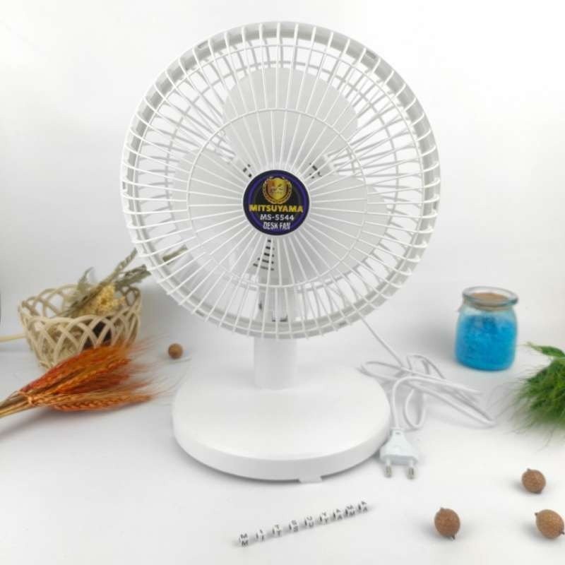 Mitsuyama MS-5544 Kipas Angin Meja 9 Inch Desk Fan Kipas Duduk SNI 2 Kecepatan Motor Kuat Angin Kencang Suara Halus Daya 20-24W AC 220V Putar 180 Derajat untuk Rumah Kantor Kamar dan Meja Kerja - Gambar 3