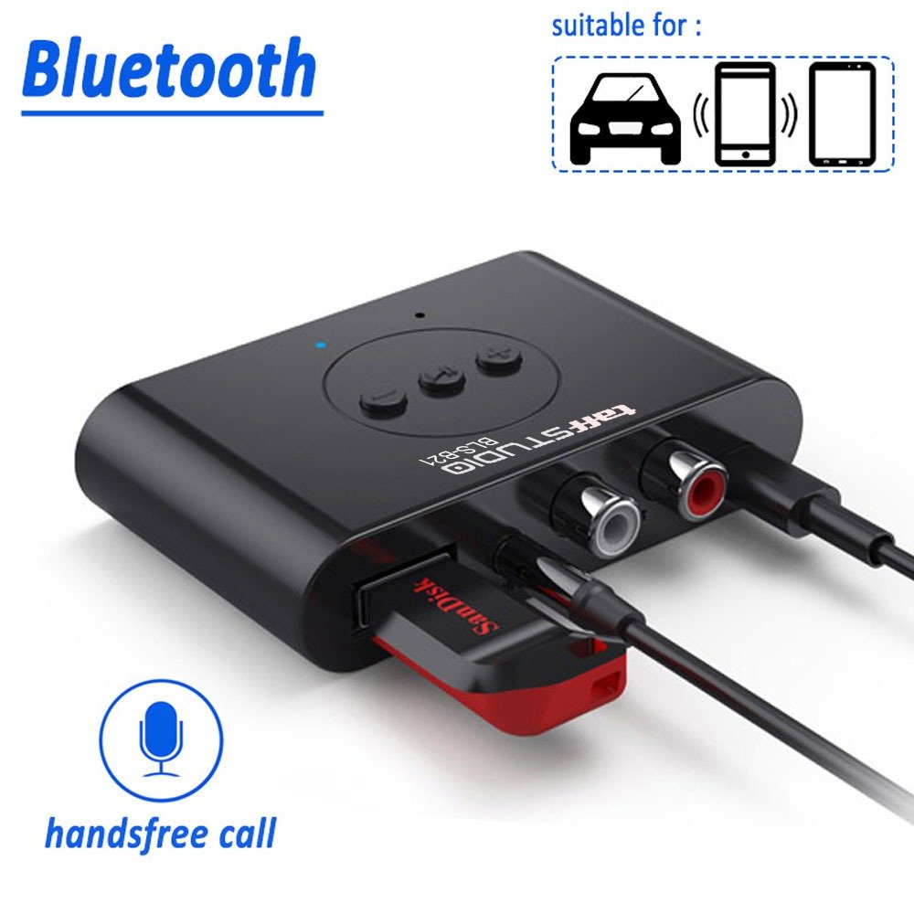 TaffSTUDIO BLS-B21 Bluetooth 5.3 Audio Receiver Adapter NFC 3.5mm AUX RCA USB Type A Type C Wireless Audio 10M untuk Speaker dan Head Unit Mobil dengan A2DP AVRCP Plug and Play serta Dukungan Flashdisk FAT32 - Gambar 2