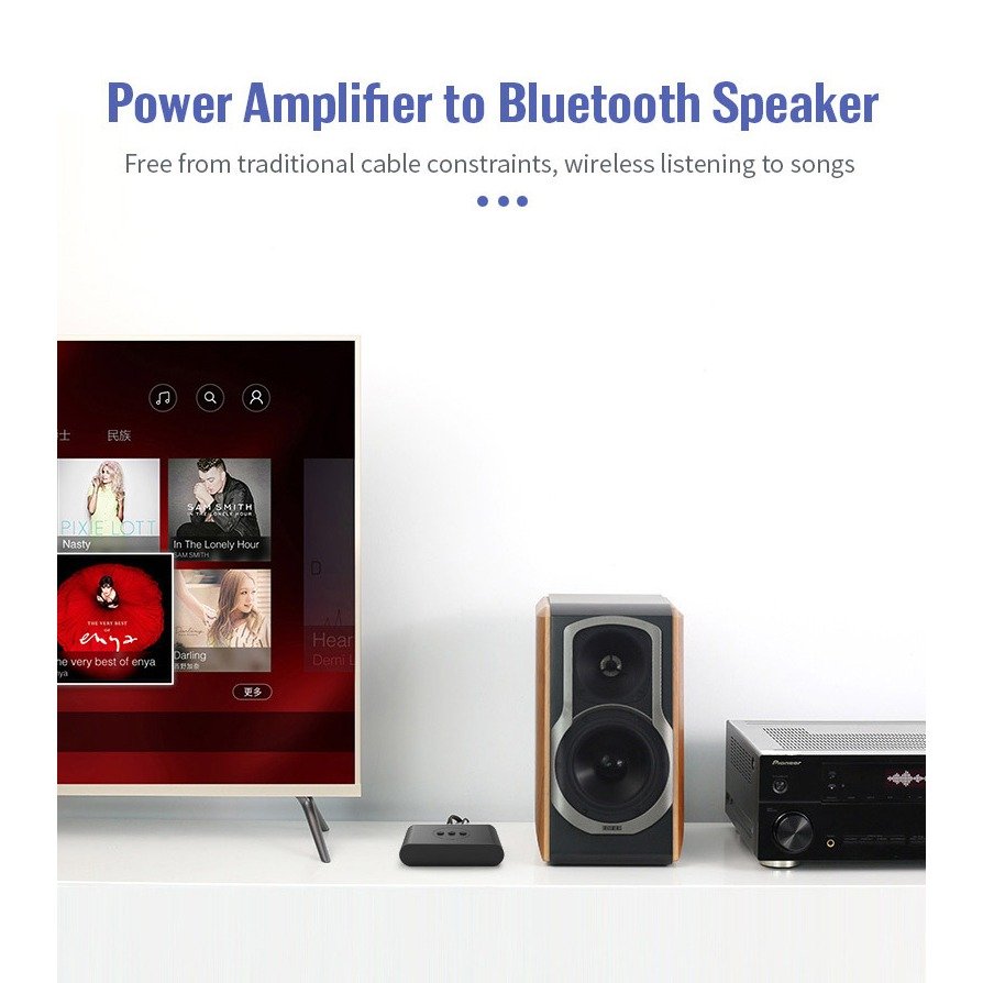 TaffSTUDIO BLS-B21 Bluetooth 5.3 Audio Receiver Adapter NFC 3.5mm AUX RCA USB Type A Type C Wireless Audio 10M untuk Speaker dan Head Unit Mobil dengan A2DP AVRCP Plug and Play serta Dukungan Flashdisk FAT32 - Gambar 9