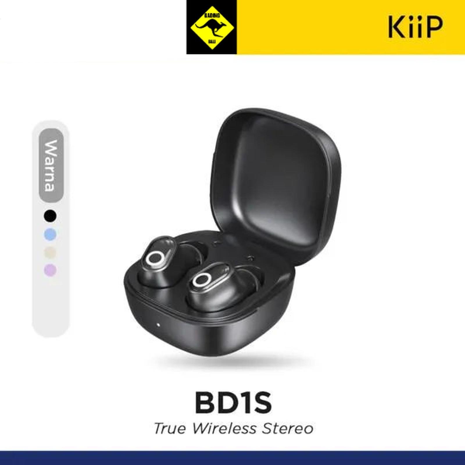 KiiP BD1S Bean Series Mini Earbuds TWS True Wireless Bluetooth 6.0 Low Latency 58ms Earphone In Ear Ultra Ringan 3.3g Punchy Bass IPX4 Tahan Keringat dan Percikan Air Type C 8 Jam untuk Musik Gaming Video dan Aktivitas Sehari-hari Warna Hitam - Gambar 2