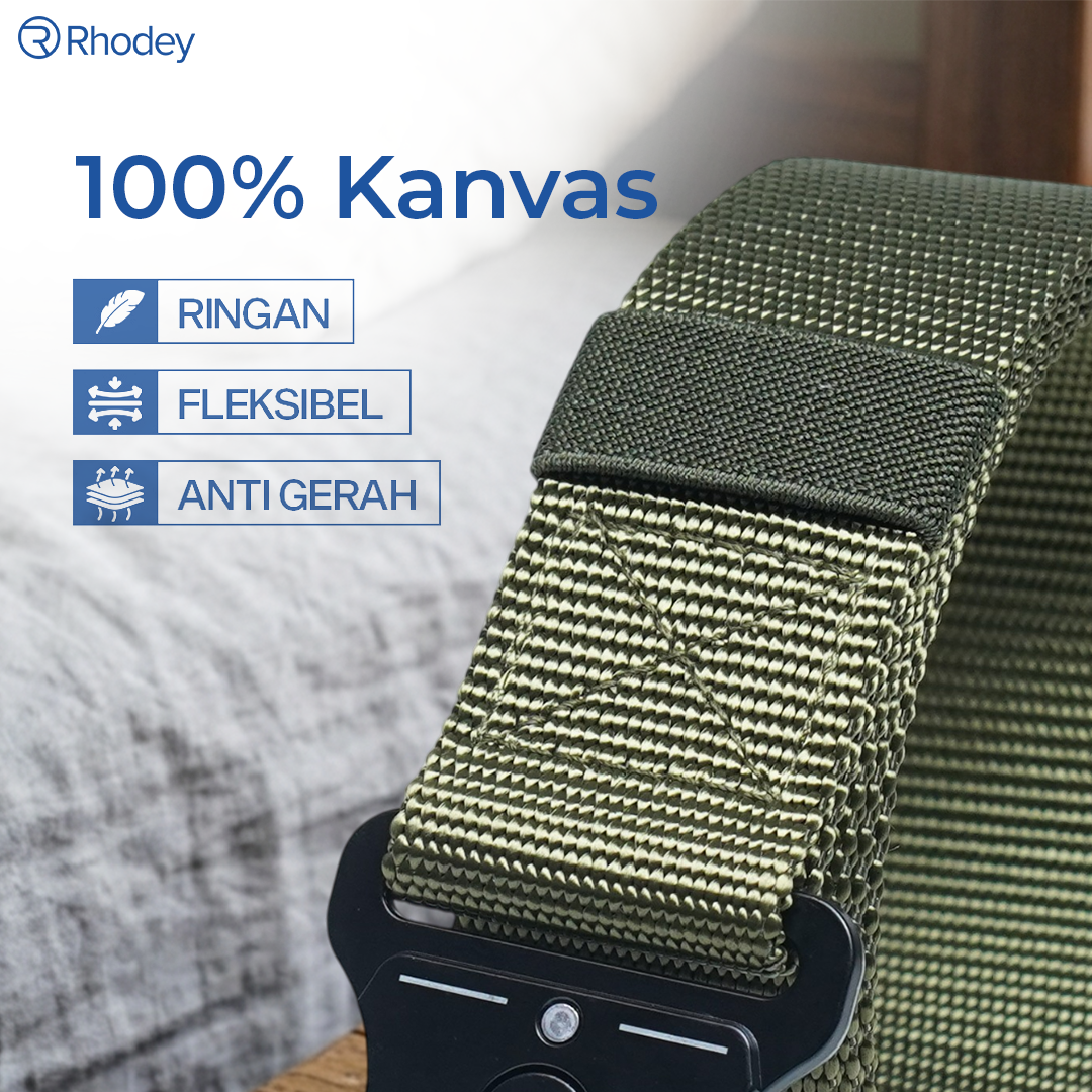 Rhodey MU055 Ikat Pinggang Tactical Military Canvas 120cm Fast Unlock Buckle, Sabuk Pria Outdoor untuk Hiking Camping Tactical Gear, Tali Pinggang Kuat Tahan Lama dengan Sistem Buka Pasang Cepat Hijau Army - Gambar 9