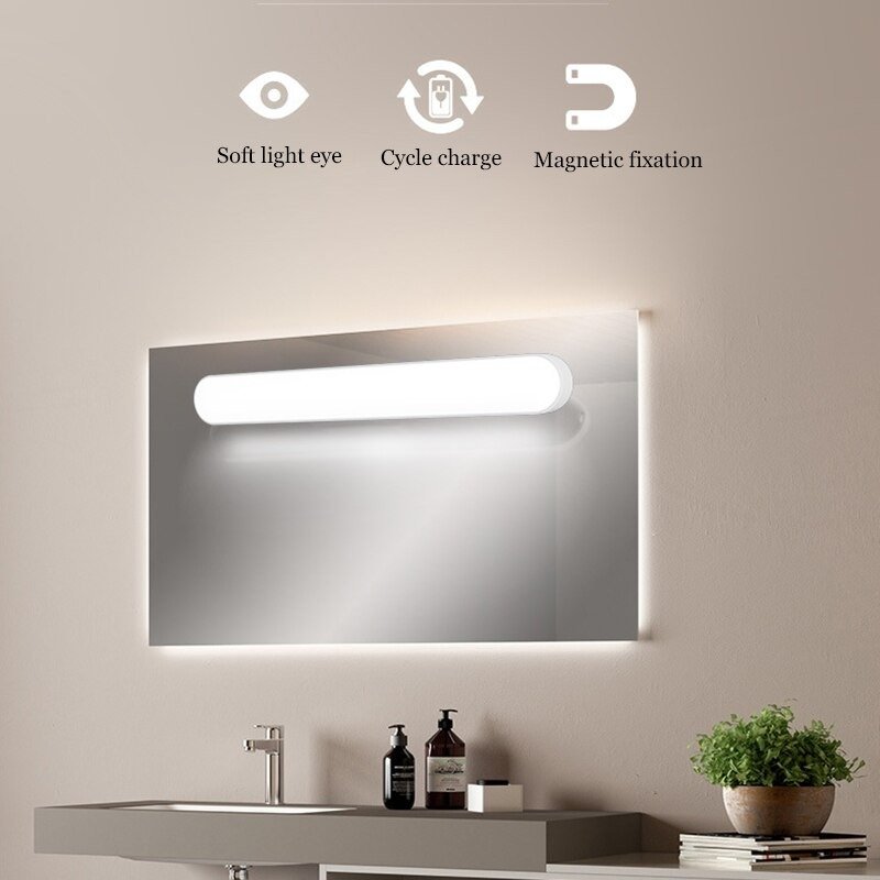 TaffLED SK-CT30C Lampu Tempel Magnetik USB Rechargeable 1200mAh 3W 28 LED Lampu Belajar 3 Warna Cool White Warm White Natural White dengan Holder Magnet Portable untuk Makeup Membaca dan Penerangan Malam - Gambar 8