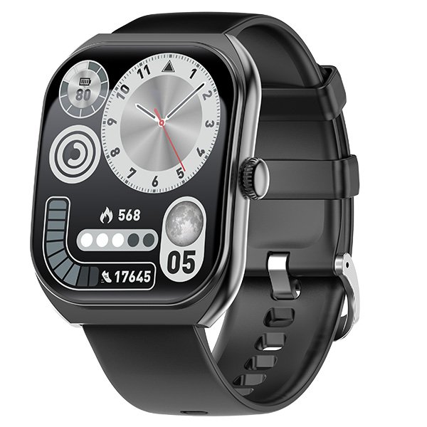 VIVAN VWF19S Smartwatch Bluetooth Layar 2.01 Inci IPS HD 240x296 100+ Sport Mode Tahan Air 1ATM Baterai 350mAh hingga 10 Hari Pemantauan Kesehatan Detak Jantung SpO2 dan Notifikasi untuk Olahraga dan Aktivitas Harian Warna Hitam - Gambar 2