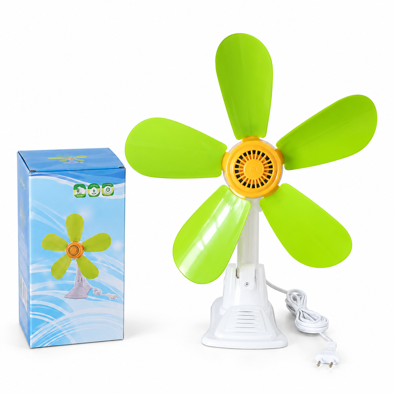 GSE 490 Kipas Angin Jepit 25W Baling-Baling Hijau Daun Clip Fan Wall Fan Kipas Angin Meja dan Dinding 220V dengan Gagang Fleksibel yang Dapat Ditekuk Motor Dua Arah dan Desain Praktis untuk Rumah Kamar Tidur serta Tempat Usaha - Gambar 3