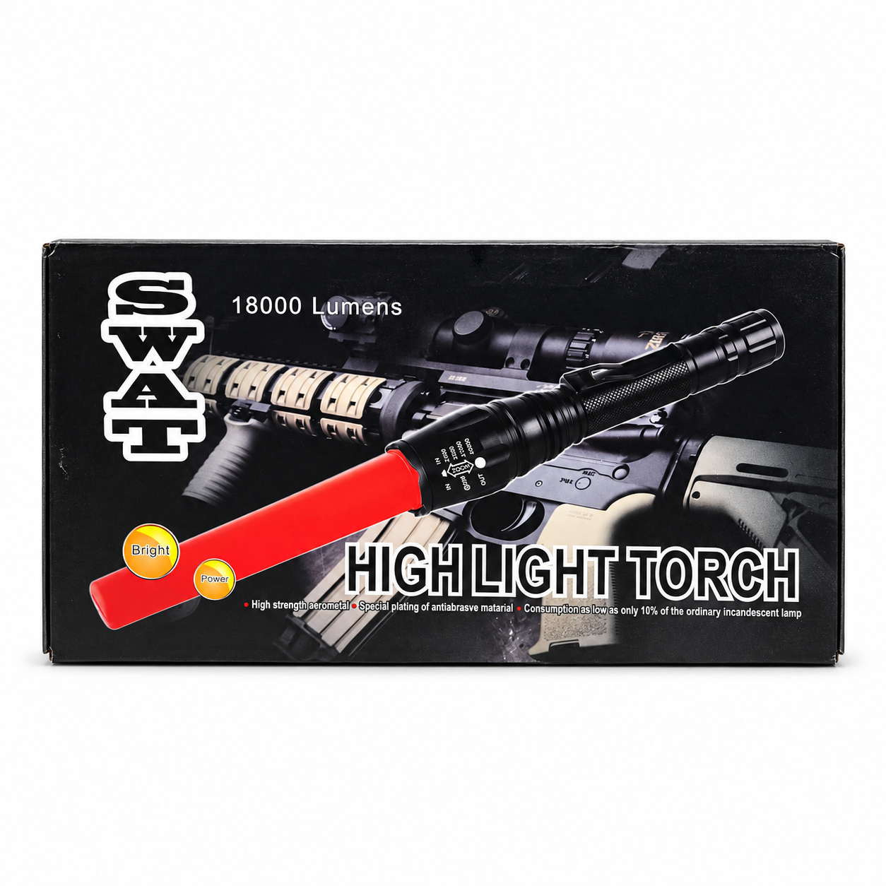 Senter Police SWAT T6 Flashlight 036 LED Zoom In Out 5 Mode Cahaya dengan 2 Baterai 18650 Charger Universal 2 Slot Cone Lalin Senter Aluminium Alloy untuk Outdoor Camping Touring Berburu Memancing dan Kebutuhan Darurat - Gambar 5