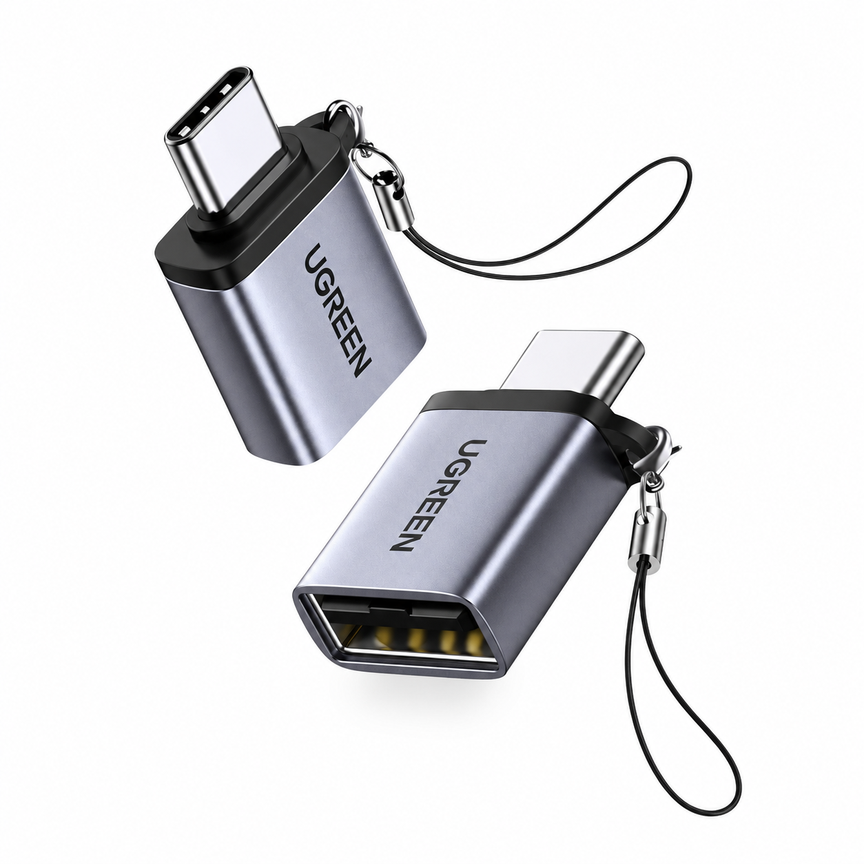 UGREEN 50283 Adapter OTG USB-C Type C ke USB-A Female 3.0 High Speed 5Gbps Material Zinc Alloy Warna Space Gray untuk Transfer Data dan Menghubungkan Flashdisk Mouse Keyboard USB Hub HDD serta Card Reader ke HP Tablet dan Laptop Type-C Plug and Play - Gambar 2