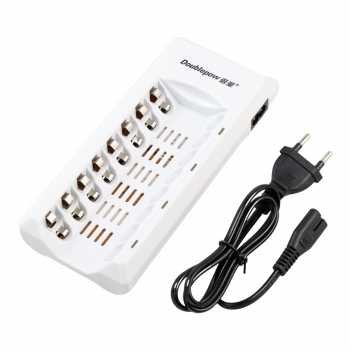 DOUBLEPOW DP-K18 Charger Baterai 8 Slot AA AAA Ni-MH Ni-CD LED Light Battery Charger 1.2V 500mA 300mA Cas Baterai Rechargeable Isi Ulang dengan Kabel Power 82cm untuk Baterai AA AAA Praktis dan Efisien - Gambar 7