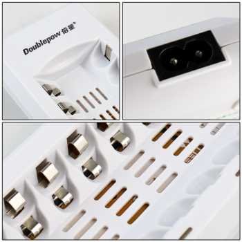 DOUBLEPOW DP-K18 Charger Baterai 8 Slot AA AAA Ni-MH Ni-CD LED Light Battery Charger 1.2V 500mA 300mA Cas Baterai Rechargeable Isi Ulang dengan Kabel Power 82cm untuk Baterai AA AAA Praktis dan Efisien - Gambar 4