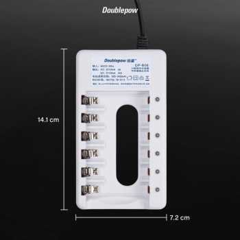 Doublepow DP-B06 Charger Baterai Rechargeable 6 Slot AA AAA Ni-MH Baterai 6pcs AA 1200mAh dengan LED Indikator Charging EU Plug Proteksi Overcharging Overvoltage Over Temperature Arus Pendek dan Mode Pemeliharaan untuk Baterai Isi Ulang - Gambar 7
