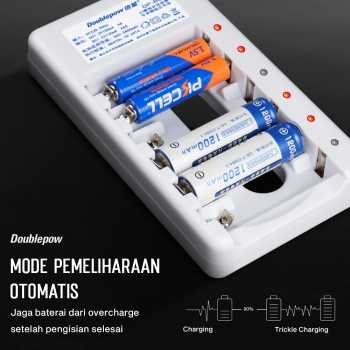 Doublepow DP-B06 Charger Baterai Rechargeable 6 Slot AA AAA Ni-MH Baterai 6pcs AA 1200mAh dengan LED Indikator Charging EU Plug Proteksi Overcharging Overvoltage Over Temperature Arus Pendek dan Mode Pemeliharaan untuk Baterai Isi Ulang - Gambar 6